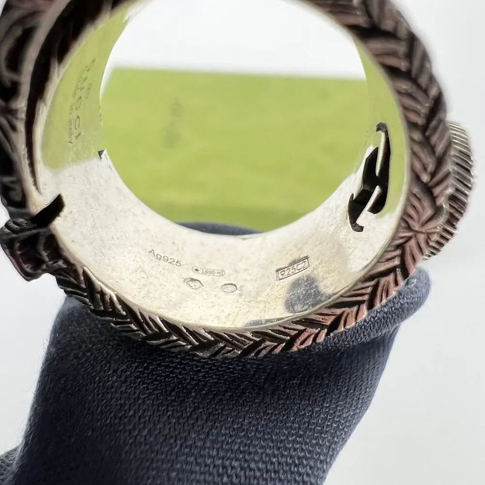 NIB Gucci Sterling Silver Garden Ring Size 10 - Picture 10 of 14
